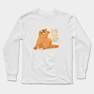 Shine your light Red cute cat with bee Long Sleeve T-Shirt